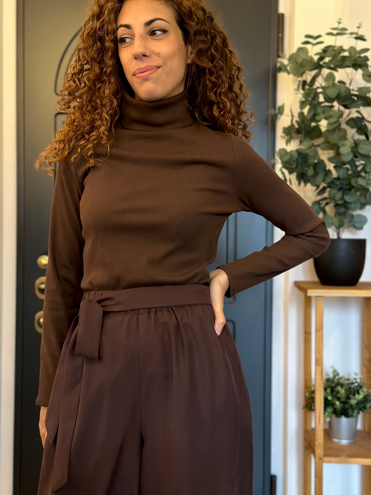 HONEY COTONE A COSTINE MARRONE (pronta consegna)