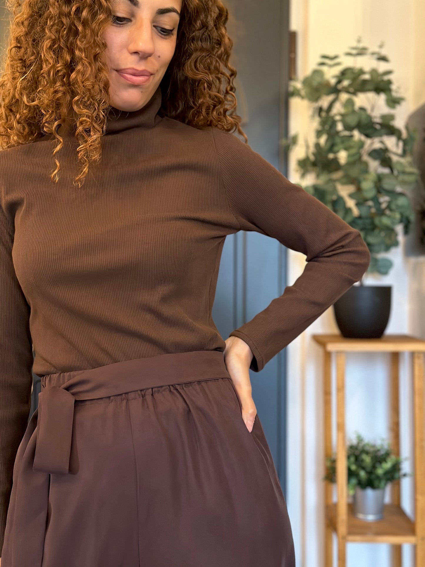 HONEY COTONE A COSTINE MARRONE (pronta consegna)