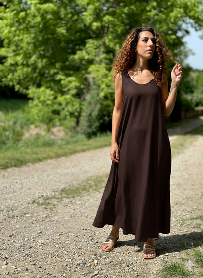 MIRTILLO MAXI Tencel marrone