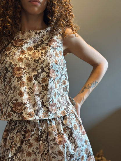 ULIVO BIANCO FIORI MARRONI