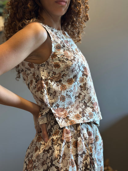 ULIVO BIANCO FIORI MARRONI