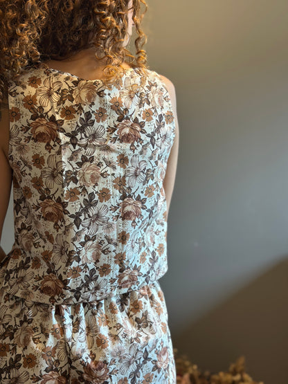 ULIVO BIANCO FIORI MARRONI