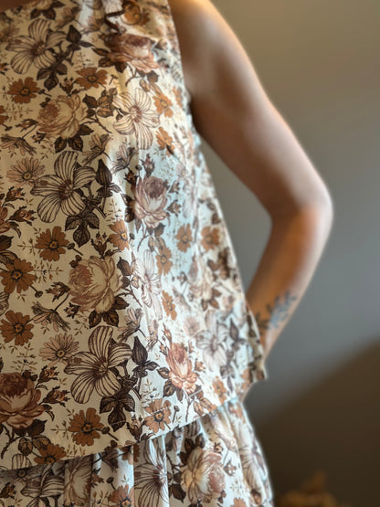 ULIVO BIANCO FIORI MARRONI