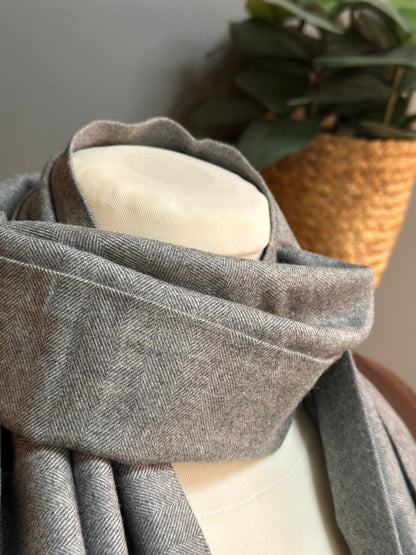 SCIARPA FLANELLA GRIGIO