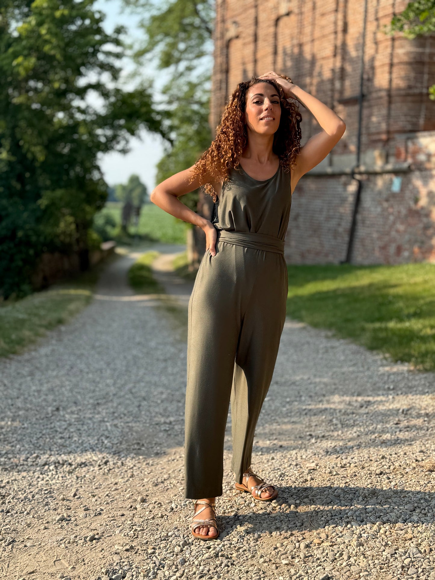 FEELING GOOD pantalone Rugiada Verde