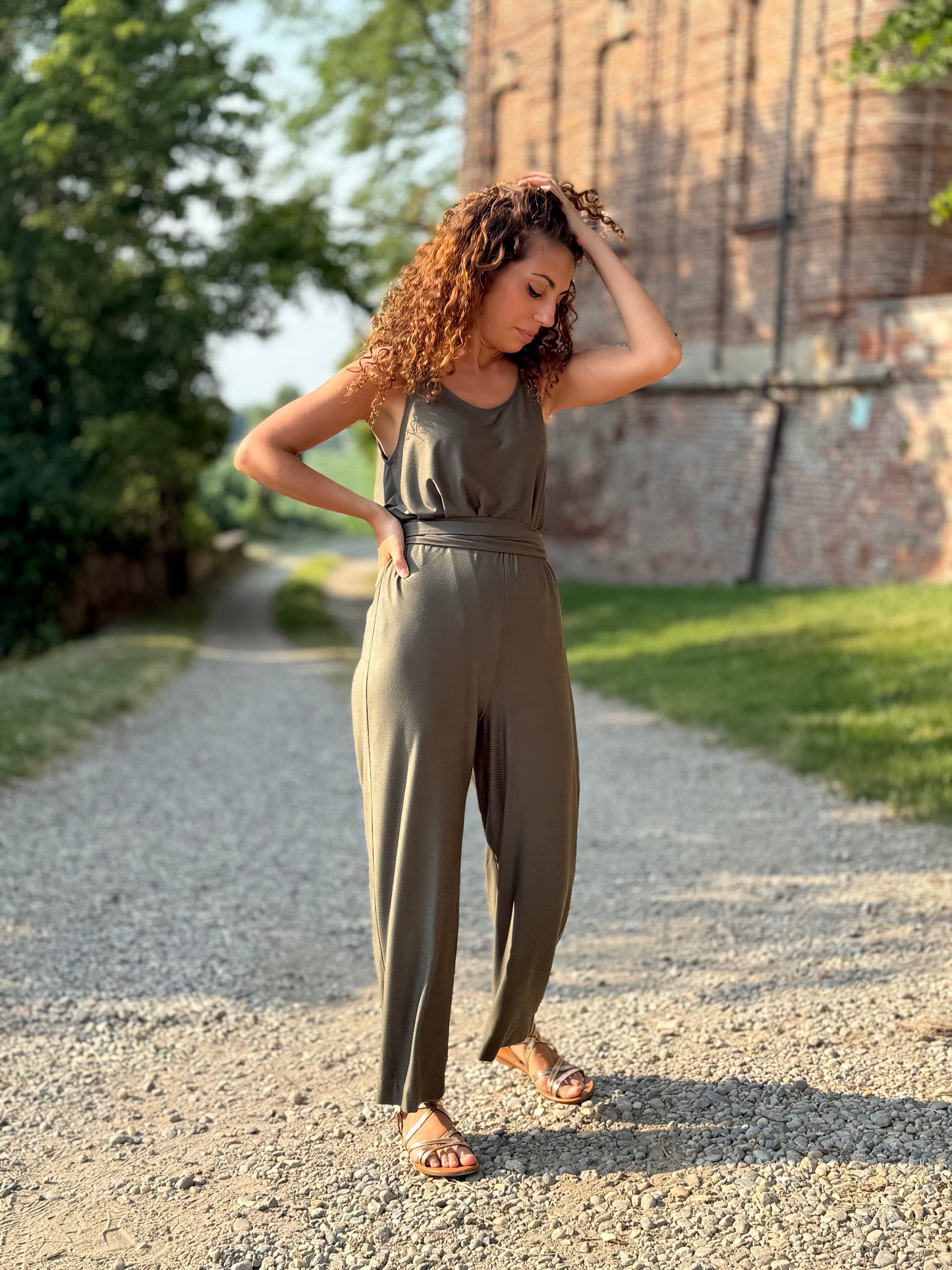 FEELING GOOD pantalone Rugiada Verde