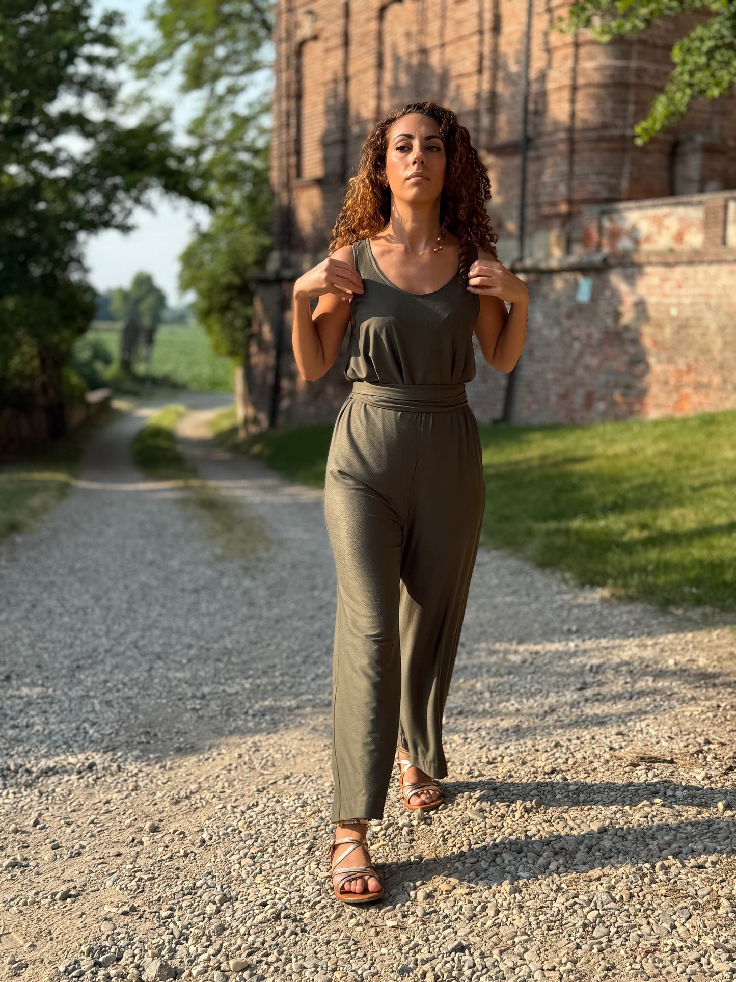 FEELING GOOD pantalone Rugiada Verde