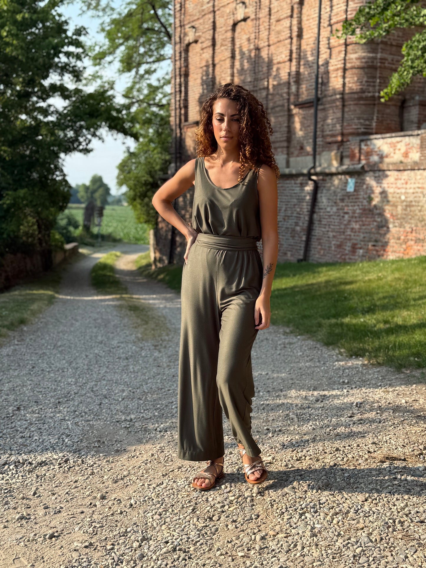 FEELING GOOD pantalone Rugiada Verde