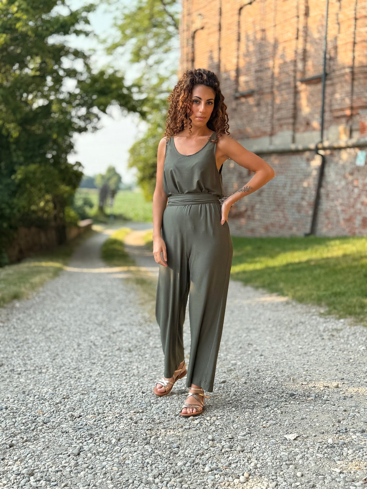 FEELING GOOD pantalone Rugiada Verde