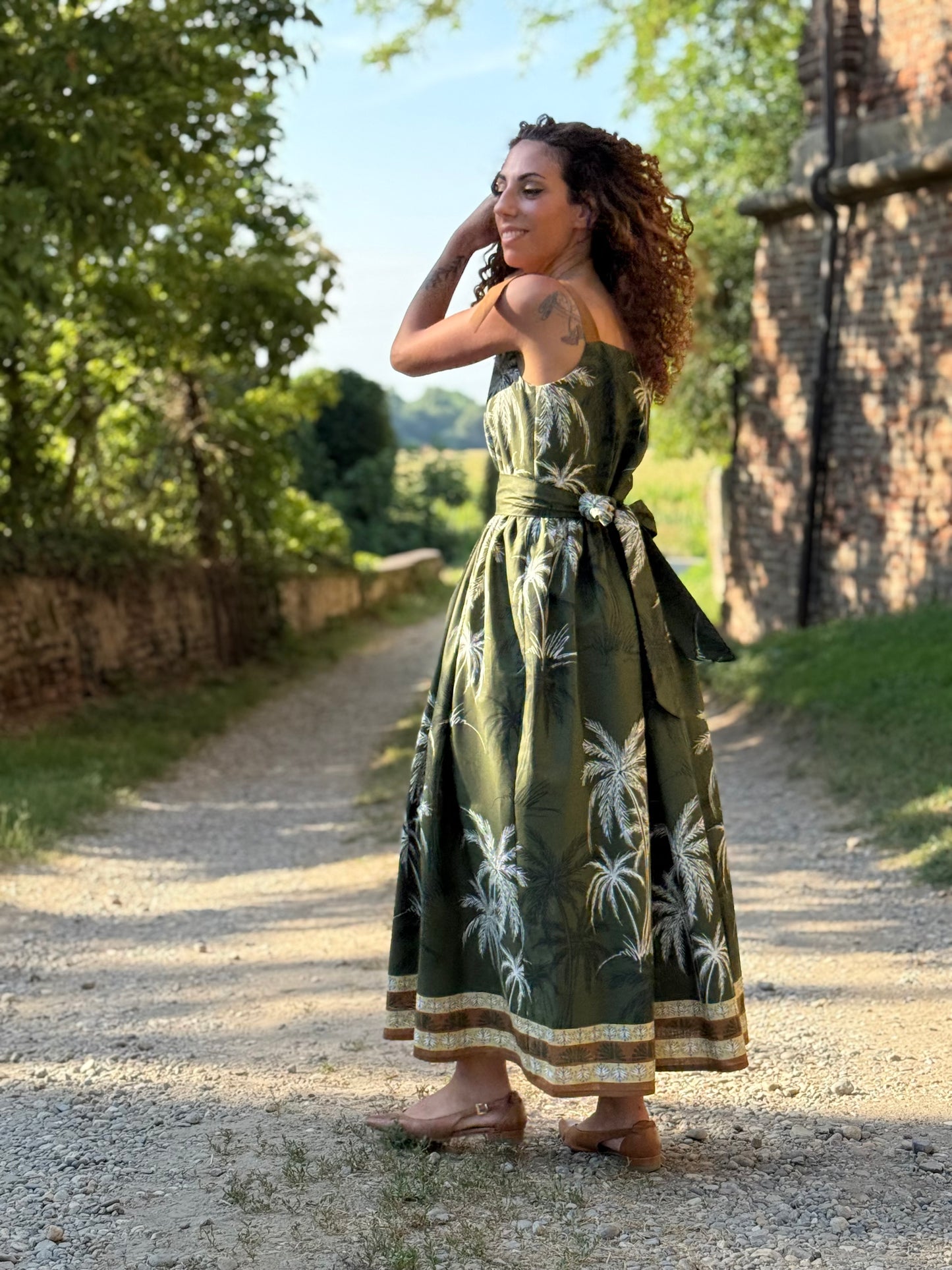 SUNSET verde con greca