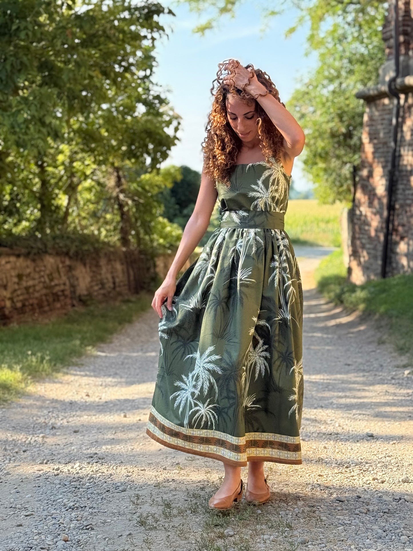 SUNSET verde con greca