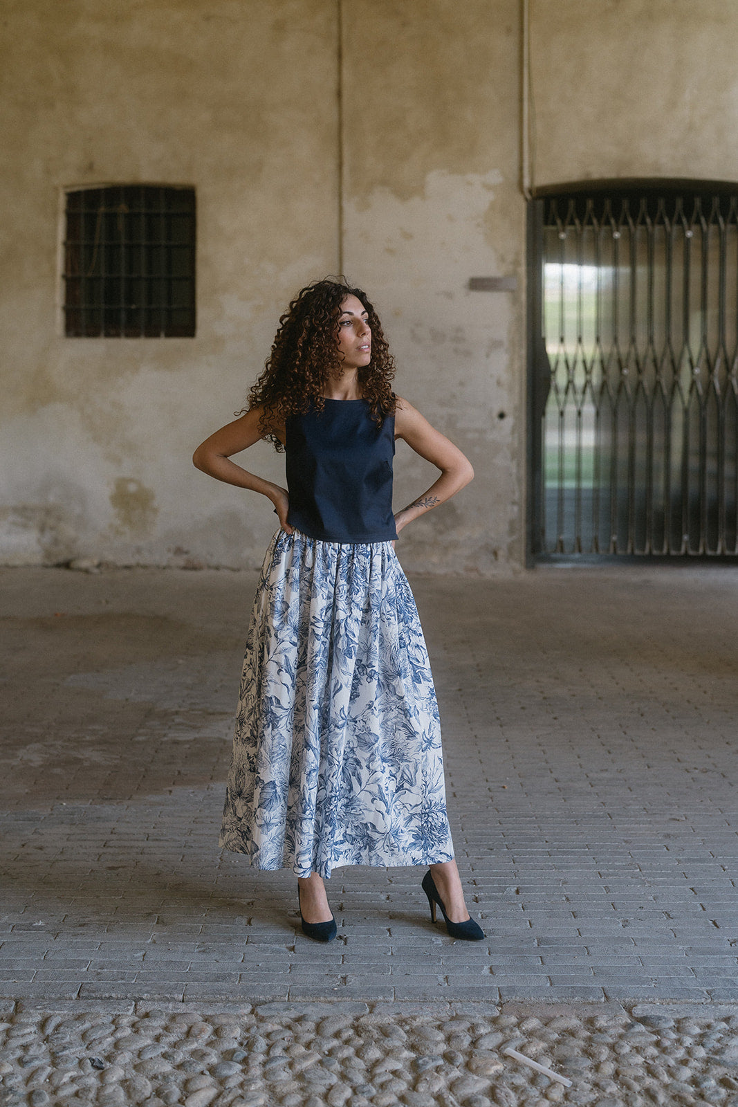 DAHLIA DISEGNO CHINA BLU