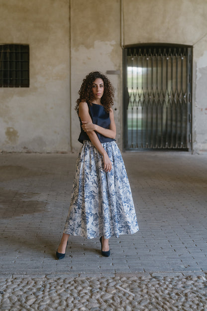 DAHLIA DISEGNO CHINA BLU