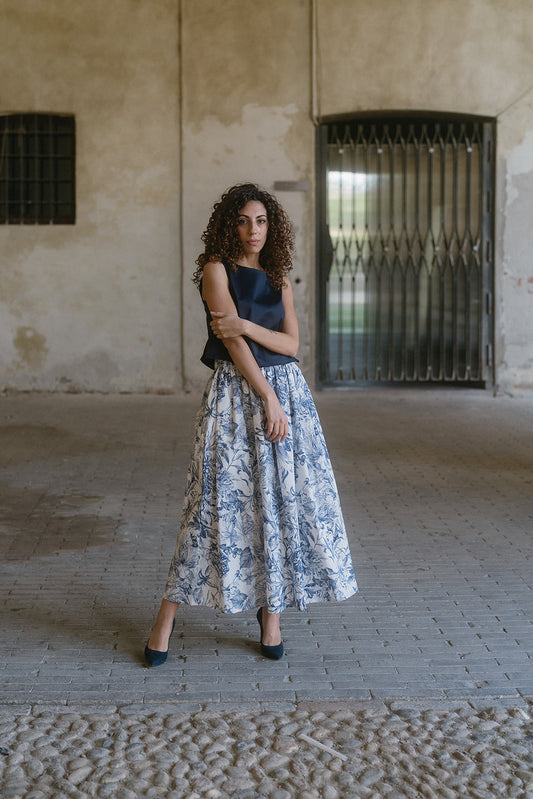 DAHLIA DISEGNO CHINA BLU