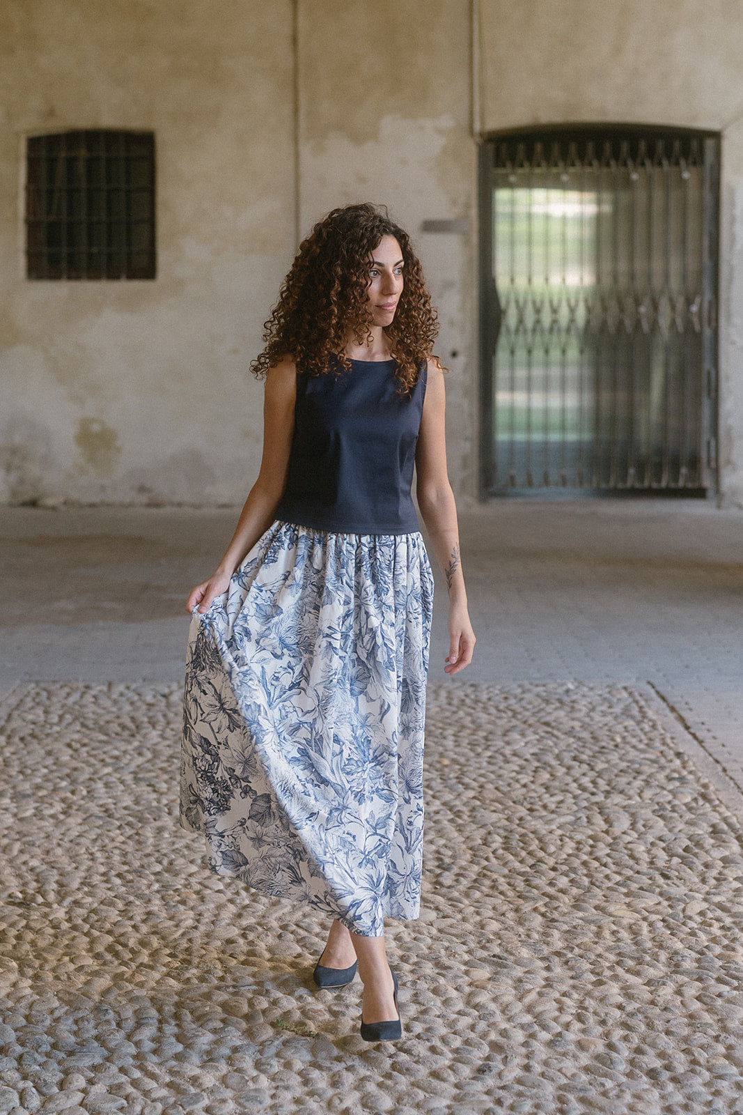 DAHLIA DISEGNO CHINA BLU