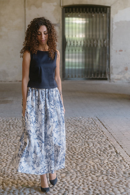 DAHLIA DISEGNO CHINA BLU