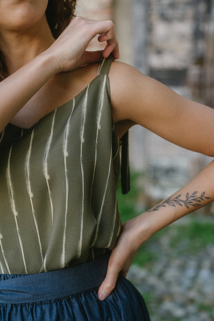 NUVOLA TOP VERDE RIGHE