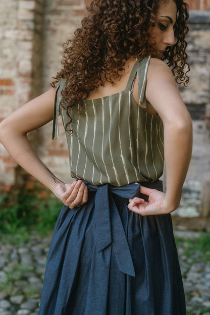 NUVOLA TOP VERDE RIGHE