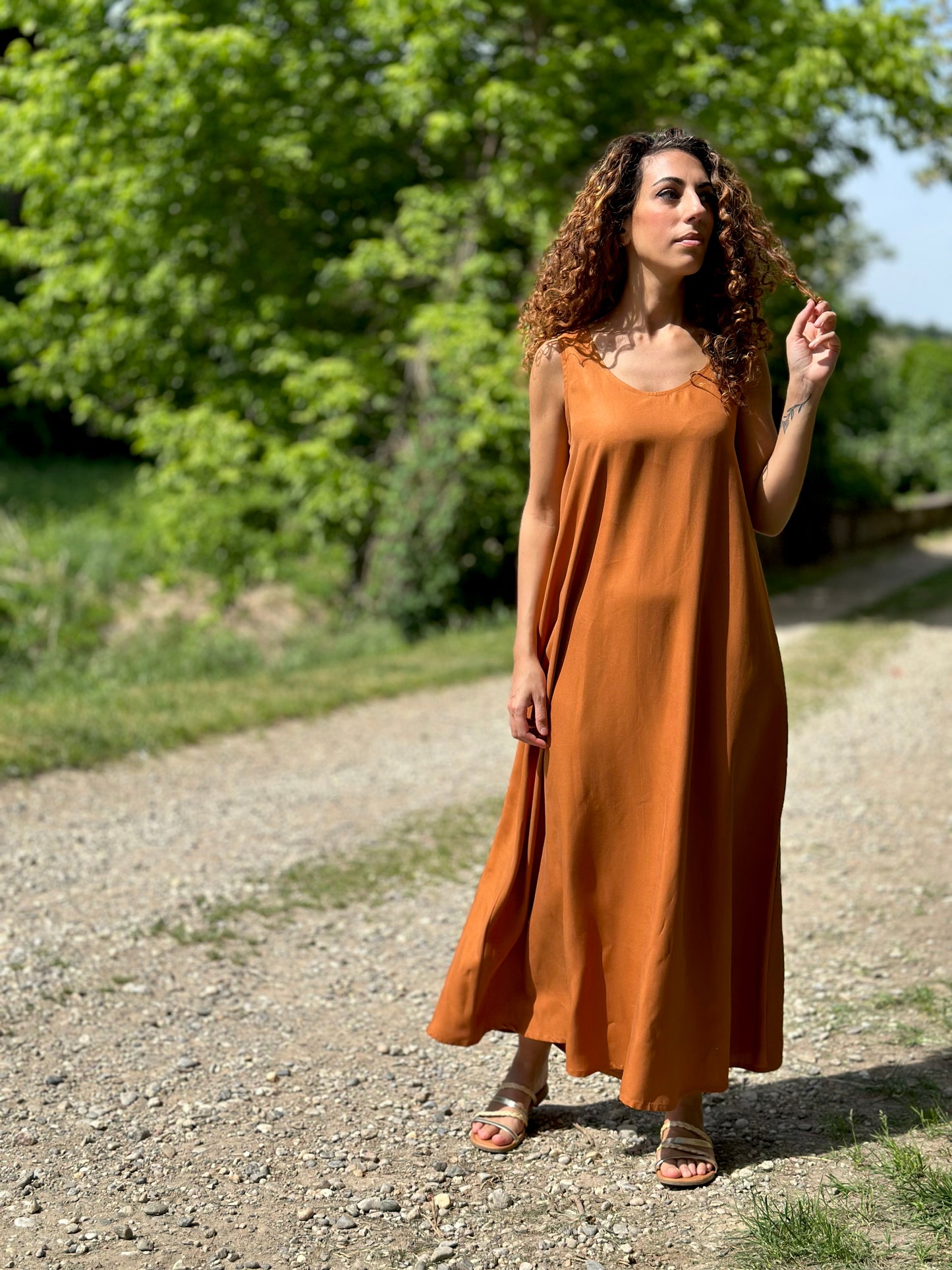 MIRTILLO MAXI Tencel cognac (pronta consegna)